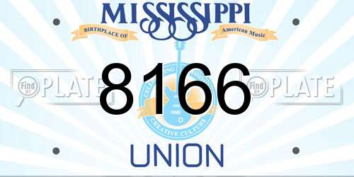 8166 Mississippi License Plate