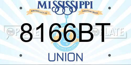 8166BT Mississippi License Plate