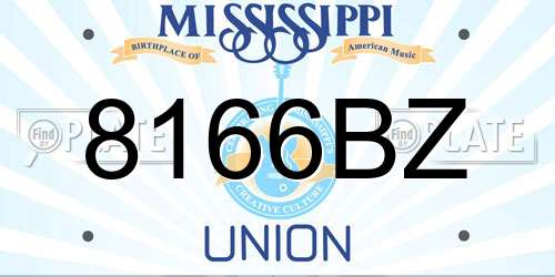 8166BZ Mississippi License Plate