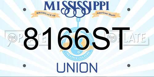 8166ST Mississippi License Plate