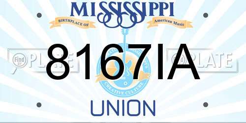 8167IA Mississippi License Plate