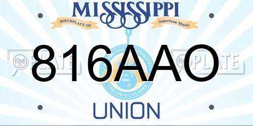 816AAO Mississippi License Plate