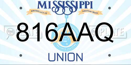 816AAQ Mississippi License Plate