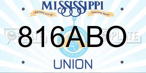 816ABO Mississippi License Plate