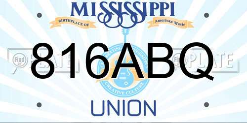 816ABQ Mississippi License Plate