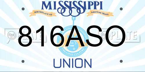816ASO Mississippi License Plate
