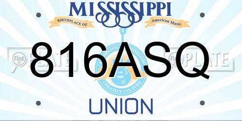816ASQ Mississippi License Plate