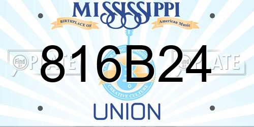 816B24 Mississippi License Plate