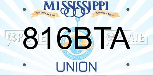 816BTA Mississippi License Plate