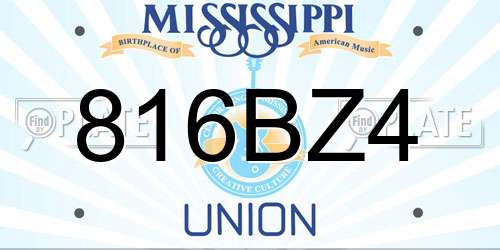 816BZ4 Mississippi License Plate