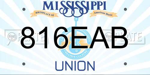 816EAB Mississippi License Plate