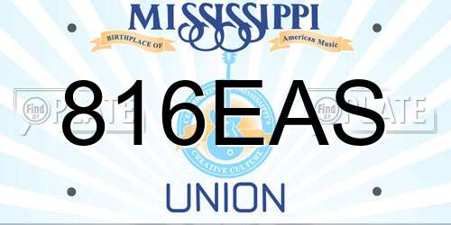 816EAS Mississippi License Plate