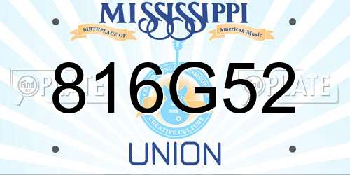 816G52 Mississippi License Plate