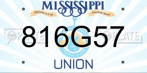 816G57 Mississippi License Plate