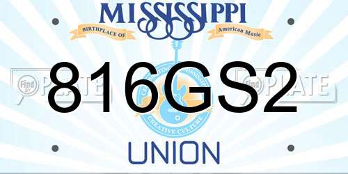 816GS2 Mississippi License Plate