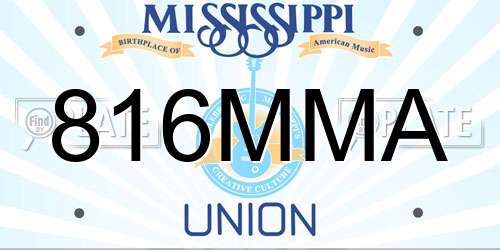 816MMA Mississippi License Plate