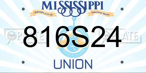 816S24 Mississippi License Plate