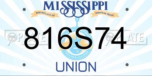 816S74 Mississippi License Plate