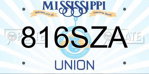 816SZA Mississippi License Plate