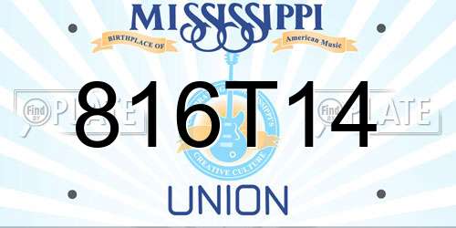 816T14 Mississippi License Plate