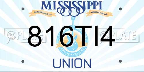816TI4 Mississippi License Plate