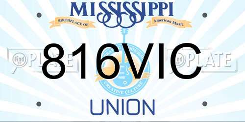 816VIC Mississippi License Plate