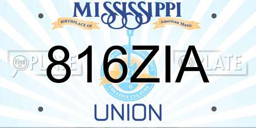 816ZIA Mississippi License Plate