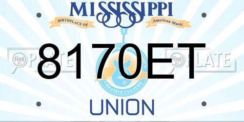 8170ET Mississippi License Plate