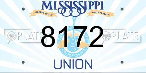8172 Mississippi License Plate
