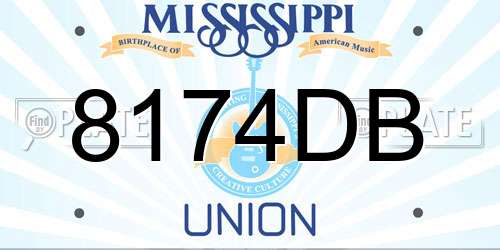 8174DB Mississippi License Plate