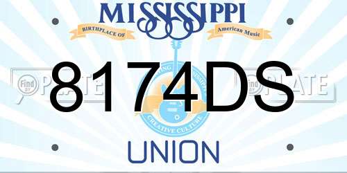 8174DS Mississippi License Plate