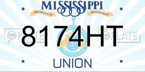 8174HT Mississippi License Plate