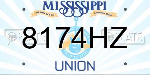 8174HZ Mississippi License Plate