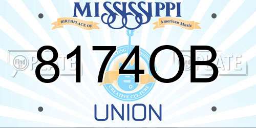 8174OB Mississippi License Plate