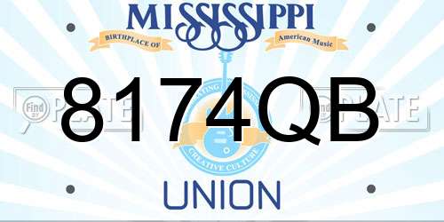 8174QB Mississippi License Plate