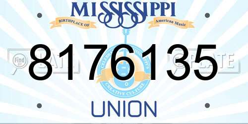 8176135 Mississippi License Plate