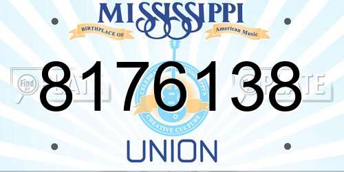8176138 Mississippi License Plate