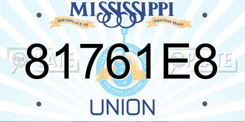81761E8 Mississippi License Plate