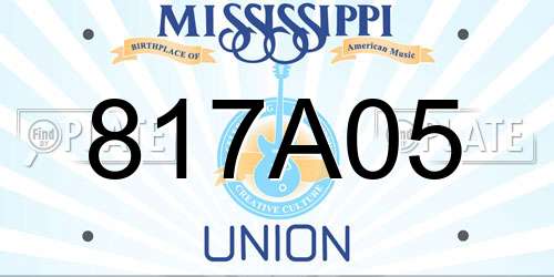 817A05 Mississippi License Plate