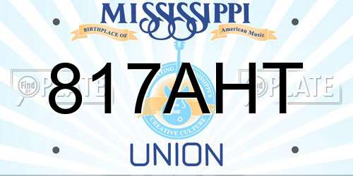 817AHT Mississippi License Plate