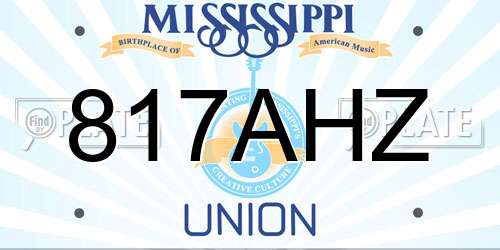 817AHZ Mississippi License Plate