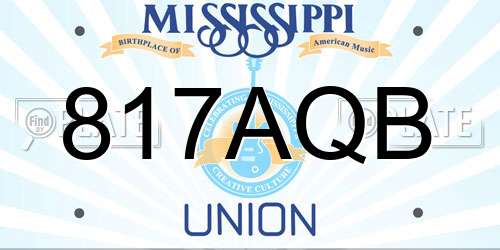 817AQB Mississippi License Plate