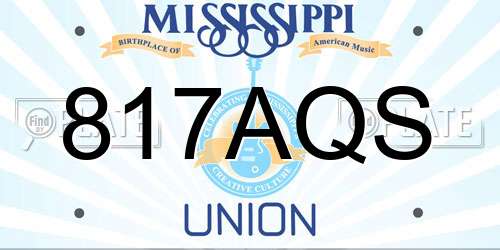 817AQS Mississippi License Plate