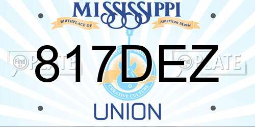 817DEZ Mississippi License Plate