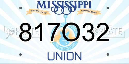 817O32 Mississippi License Plate