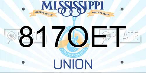 817OET Mississippi License Plate