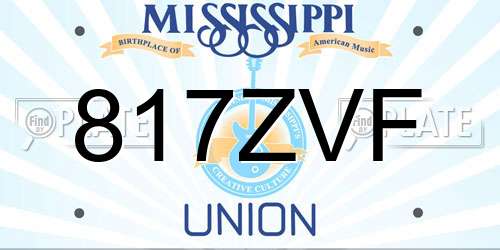 817ZVF Mississippi License Plate