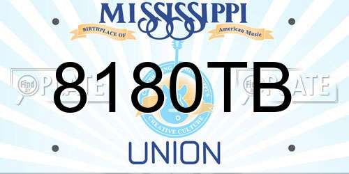 8180TB Mississippi License Plate