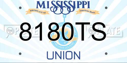 8180TS Mississippi License Plate