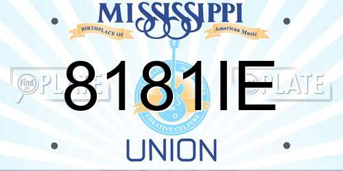 8181IE Mississippi License Plate